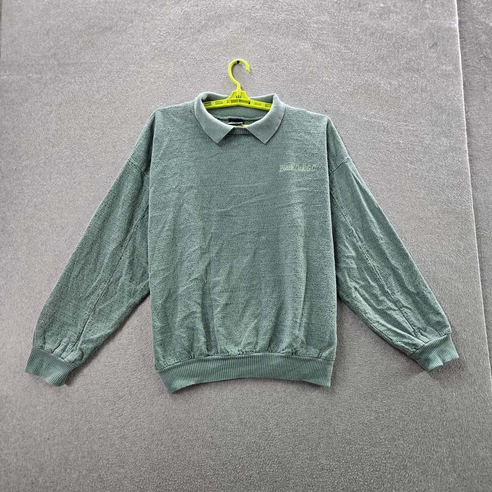 VINTAGE Wek The World Men Sweater 2 Green Embroidered Long Sleeve Logo 90s USA